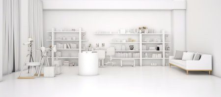 Minimalist house interior design of living room. AI generated imageの素材