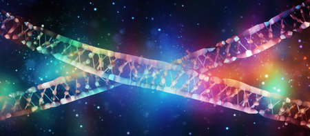 Futuristic graphic of abstract Science Biotechnology DNA illustration backgroundの素材