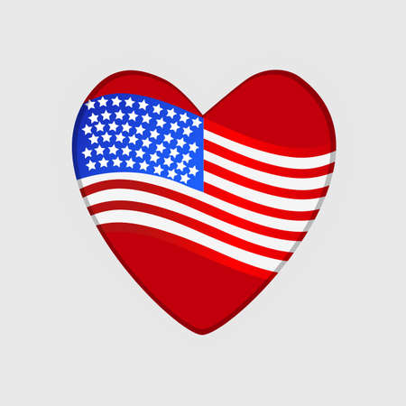 Background with United States flag heart.のイラスト素材