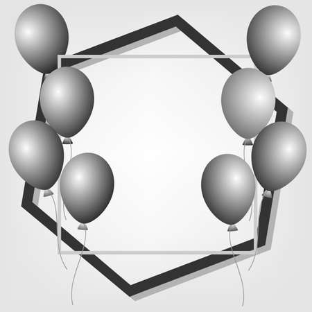 Poster background with balloons.のイラスト素材