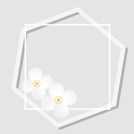 Floral frame with jasmine flowers.のイラスト素材