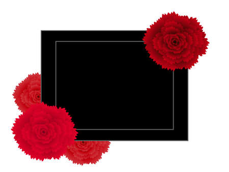 Abstract creative banner with flowers red carnation.のイラスト素材