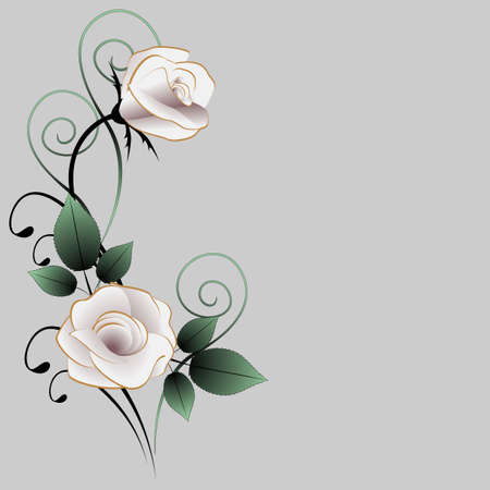 Floral background with roses, illustration.のイラスト素材