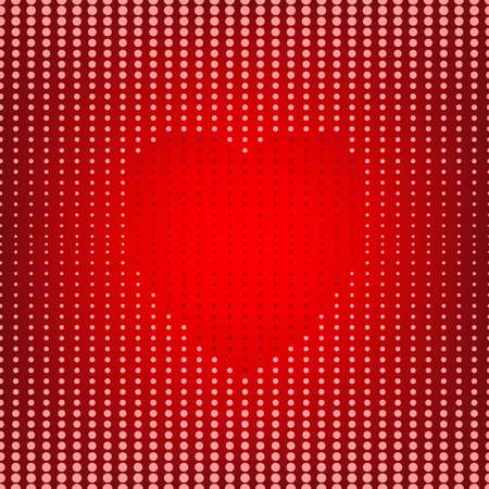 Dots heart over red background. Seamless pattern.のイラスト素材