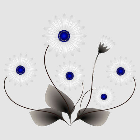 Abstract bouquet of daisies.のイラスト素材