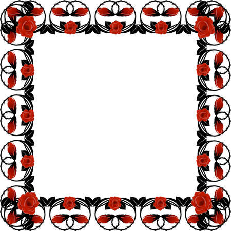 Frame with roses.のイラスト素材