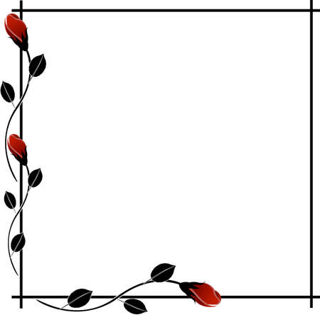 Frame with red rosesのイラスト素材