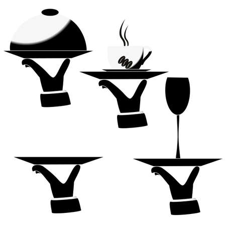 Serve food set.のイラスト素材