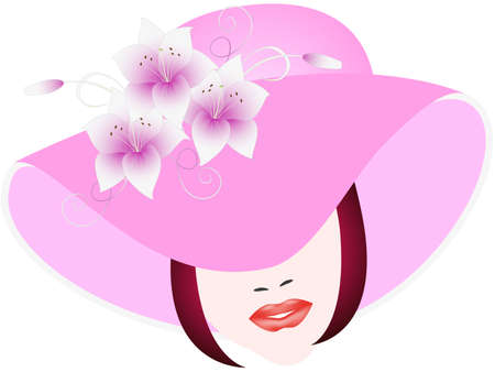 Woman in a summer hat.のイラスト素材