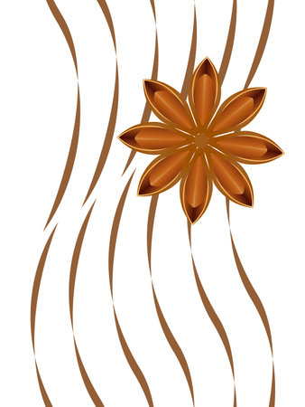 Seamless vertical pattern with star anise on a white background.のイラスト素材