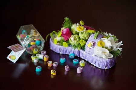 beautiful bouquet of colorful flowersの写真素材