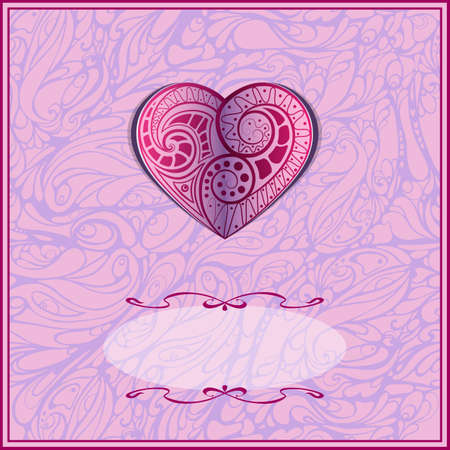 valentine card with ornament and geometric shapesのイラスト素材