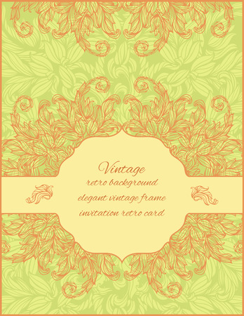 card with floral ornament and place for text on a horizontal labelのイラスト素材