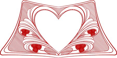 romantic frame with place for text in heart shapeのイラスト素材