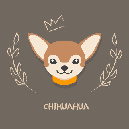 Funny chihuahua vector illustration. Cute cartoon portrait of a dog for decoration and designのイラスト素材