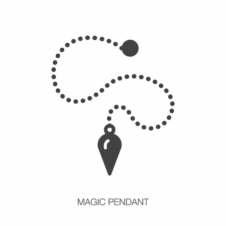Magic pendant vector line icon. Hypnosis sign. Fortune telling logo.のイラスト素材