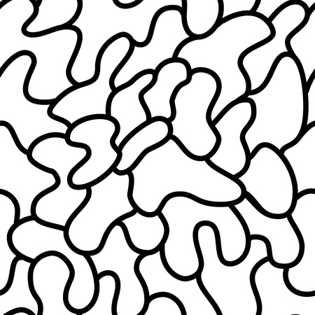 Trendy memphis style seamless pattern inspired by 80s, 90s retro fashion design. Black and white hipster backdrop. Abstract doodle illustration from eighties.のイラスト素材