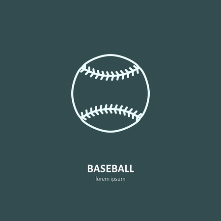 Baseball softball vector line icon. Ball logo, equipment sign. Sport competition illustrationのイラスト素材