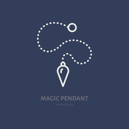 Magic pendant vector line icon. Hypnosis sign. Fortune telling logo.のイラスト素材