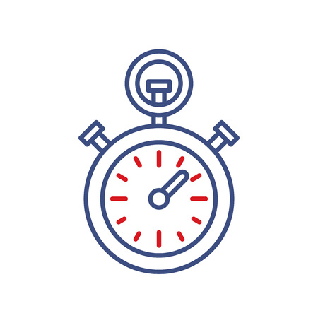 Timer clock vector line icon. Sport championship stopwatch sign. Chronometer illustration.のイラスト素材