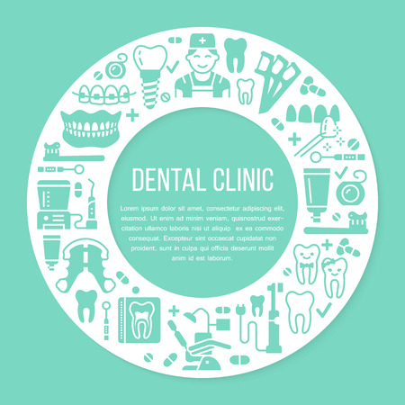 Dentist Office Orthodontics Blue Medical Circle Banner With
