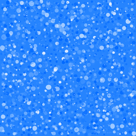 Blue christmas background, winter snowfall pattern. Falling white snowflakes on bright backdrop for season greeting card.のイラスト素材