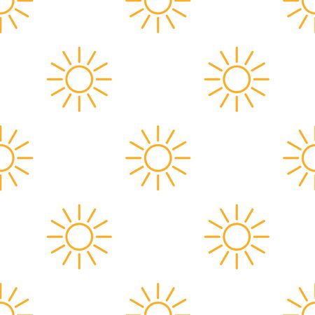 Sun seamless pattern with line icons.