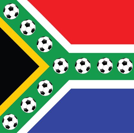 footballs on south africa flagのイラスト素材