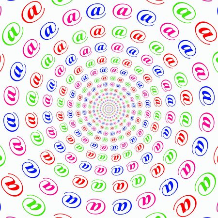 internet address icon in a colorful radial vortex patternの写真素材
