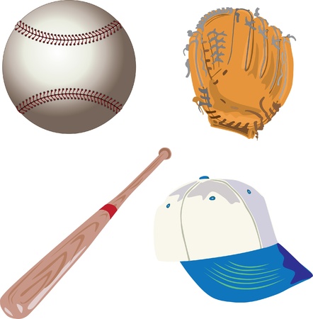 baseball sports equipmentのイラスト素材