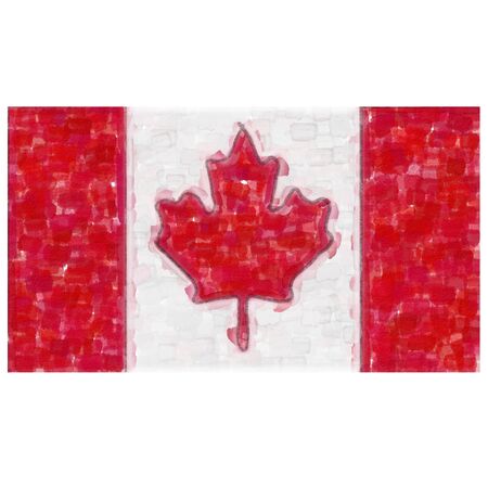 Flag of Canada in water colorの写真素材