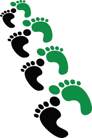 carbon and nastural footprint trailのイラスト素材