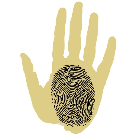 thumbprint on palmのイラスト素材