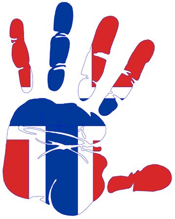 Flag of Norway colors and design in hand printの写真素材