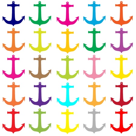 A pattern of anchors in different colors.の写真素材