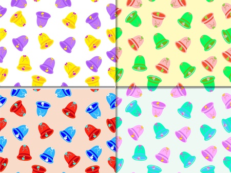 Vector seamless set color hand bellsのイラスト素材