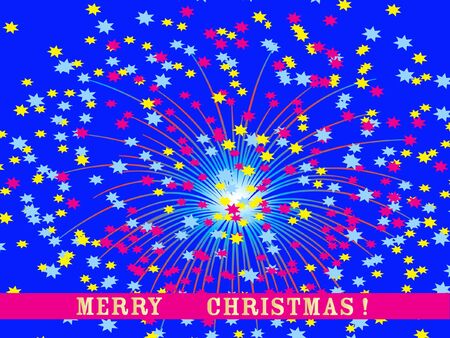 Vector illustration: Christmas fireworksのイラスト素材
