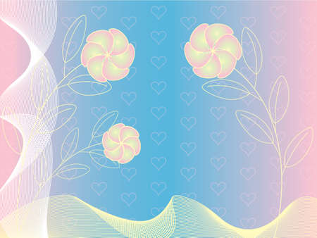 vector illustration of abstract floral Valentine's Day のイラスト素材