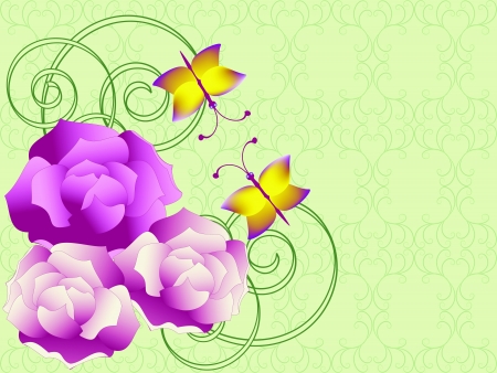 illustration:  card with rosesのイラスト素材