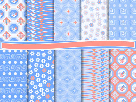 Abstract set of scrapbook paperのイラスト素材