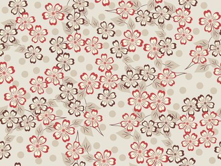 abstract seamless vector illustration with flowersのイラスト素材