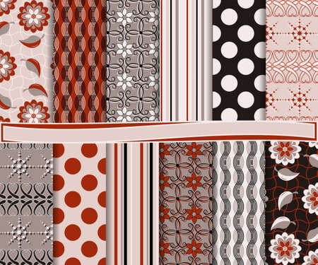 Abstract vector set of scrapbook paperのイラスト素材