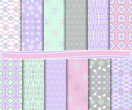 Abstract vector set of scrapbook paperのイラスト素材