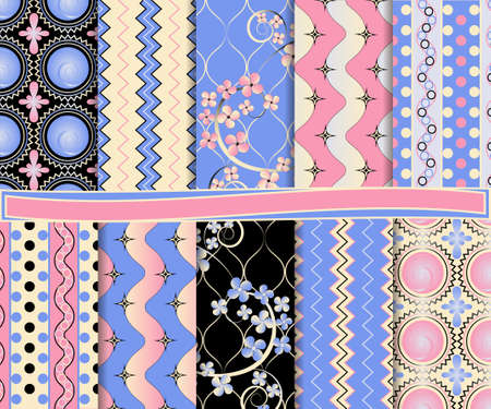 Abstract vector set of paper for scrapbookのイラスト素材