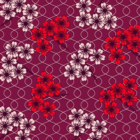 abstract vector illustration with flowersのイラスト素材
