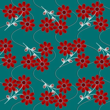 Vector illustration of floral abstract flowersのイラスト素材