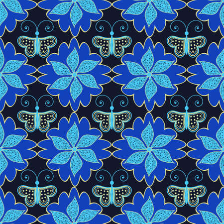 abstract seamless floral pattern のイラスト素材