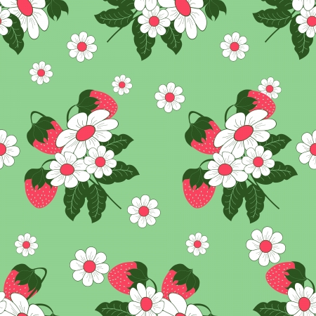 Seamless vector illustration of strawberriesのイラスト素材