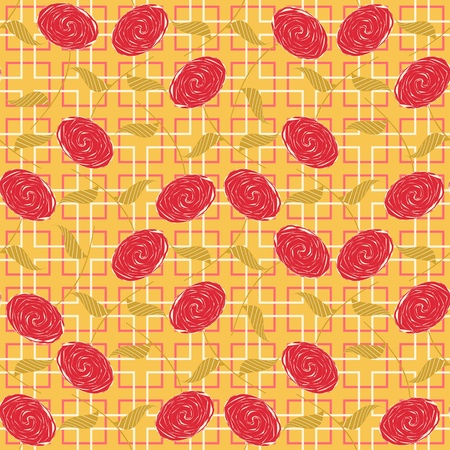 seamless abstract illustration of stylized rosesのイラスト素材