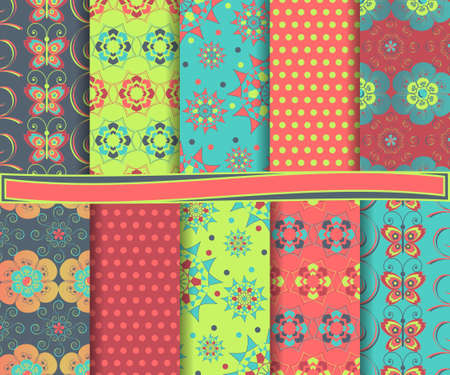 Abstract vector set of scrapbook paperのイラスト素材